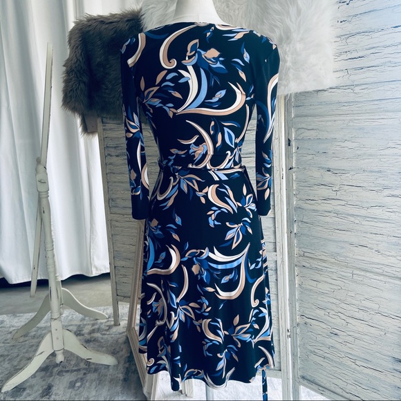 maxandcleo designer professional faux wrap  dress with bohemian print - Picture 5 of 10